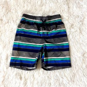 Old navy boys swim shorts size 3 built in swim underwear blue gray stripes